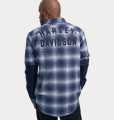 Harley-Davidson men´s Plaid Shirt Safari blue  - 96122-23VM
