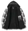 Harley-Davidson Shirt Jacket Traveler Hooded Black/Grey Plaid  - 96134-25VM