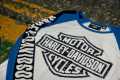 Harley-Davidson Damen Longsleeve Bar & Shield Raglan weiß/blau  - 96143-24VW