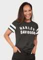 Harley-Davidson Damen T-Shirt Forever Sleeve Striped schwarz XL - 96434-23VW/002L