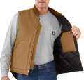 Carhartt Duck Vest Actic Quilt Lined Brown XL - 91-5402
