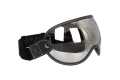 MP Open Face Helmet Visor with Strap, Leather black / chrome  - MPVS10BKCR