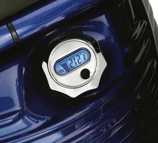 Harley-Davidson Peilstab für Ölstand und Öltemperatur mit beleuchteter LCD-Anzeige chrom  - 63004-09A