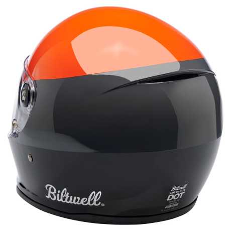 Biltwell Biltwell Lane Splitter Helmet Podium orange/grey  - 925648V