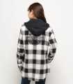 Harley-Davidson women´s Thrill Seeker Tunic with removable Hood Plaid black  - 96166-24VW