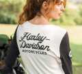 Harley-Davidson Damen Henley Shirt Timeless Perfect weiß/schwarz M - 96679-23VW/000M