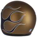 13 1/2 Skull Bucket Helmet Flames Matt Gold  - 987567V