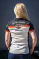 Harley-Davidson Damen Zip Shirt Bar & Shield Colorblocked weiß/schwarz/orange L - 99055-23VW/000L