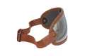 MP Fullface Helmet Visor with Strap & Rivets, leather brown / chrome  - MPVS12BRCR/R
