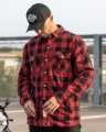 West Coast Choppers Dominator Riding Flannel Shirt red/black CE  - 577685V