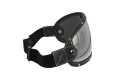 MP Fullface Helmet Visor with Strap & Rivets, leather black / chrome  - MPVS12BKCR/R