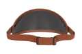 MP Fullface Helmet Visor with Strap & Rivets, leather brown / chrome  - MPVS12BRCR/R