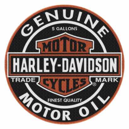 H D Motor Co Derby Cover Black Softail, Harley Davidson Rug