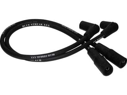 Lowbrow Customs 8mm Cloth 90 Degree Spark Plug Wire Sets - Black