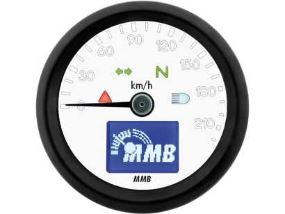 Basic Chrom-Schwarz für Harley-Davidson MMB Mini Ölthermometer