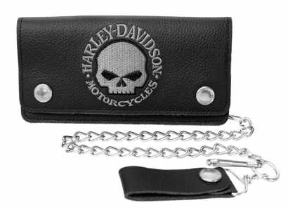 AMiGAZ Pewter Skull & Cut Leash Double Wallet Chain