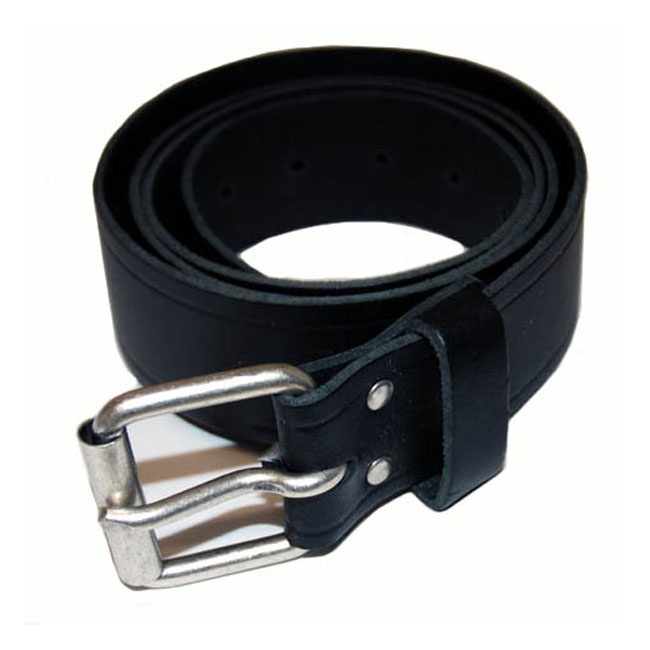 MCS Leather belt with buckle black | Thunderbike Shop