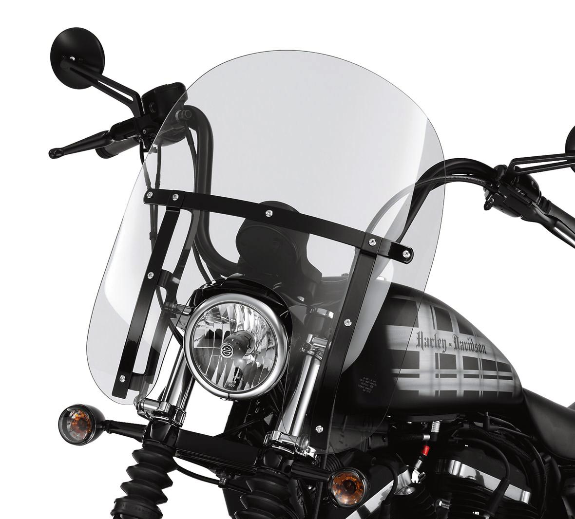 58703 09 Quick Release Compact Windshield 14 Light Smoke Black Braces At Thunderbike Shop