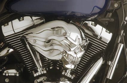 Polished  Billet Hex Air Cleaner Bolt Harley GHOST SKULL 086
