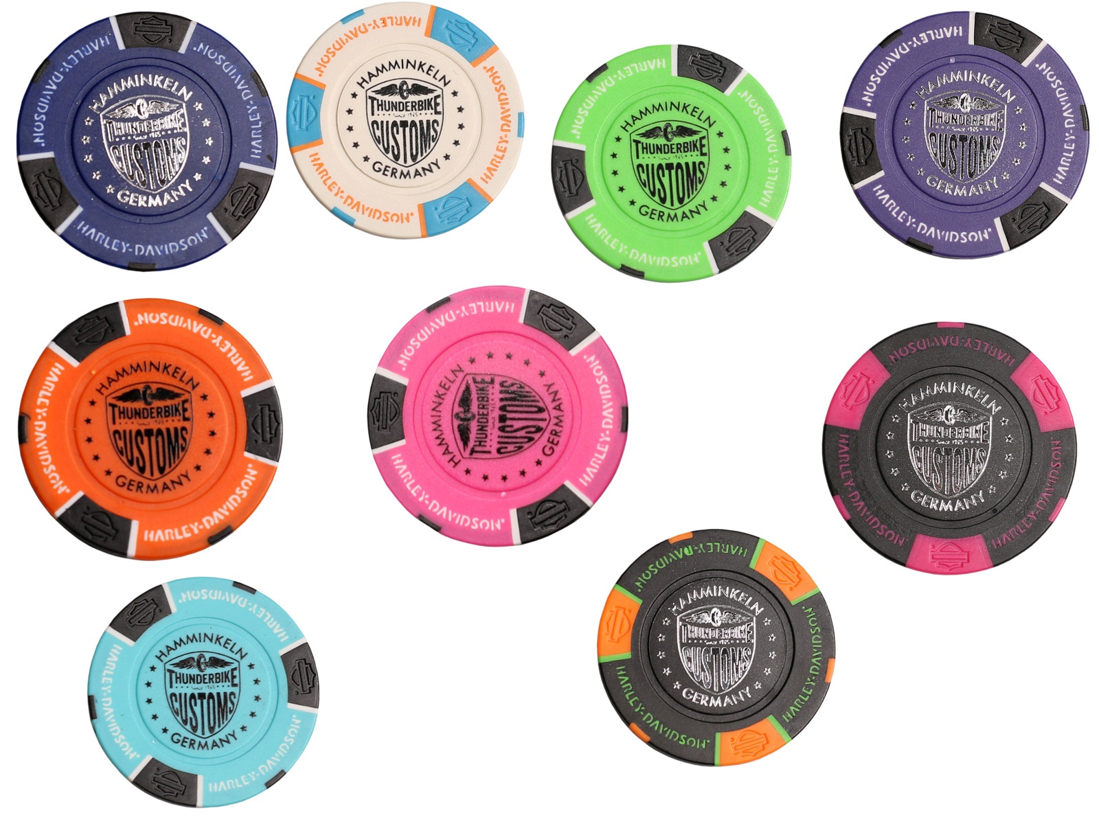 Purple/Black Details about   HOUSE OF THUNDER~GERMANY Harley International Poker Chip 