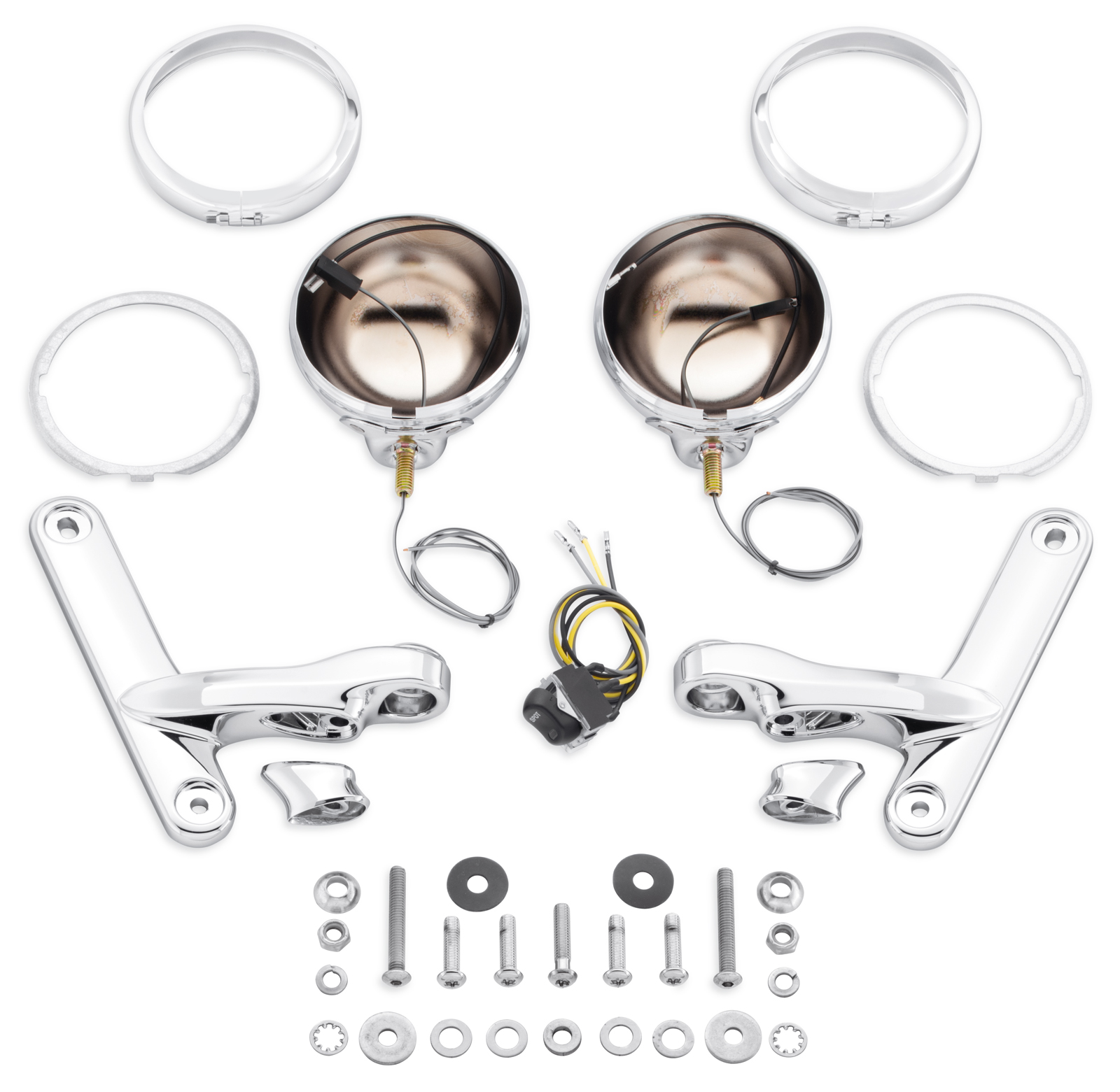 Chrome Auxiliary Lighting Brackets Kit Fit For Harley Road King Street Glide 