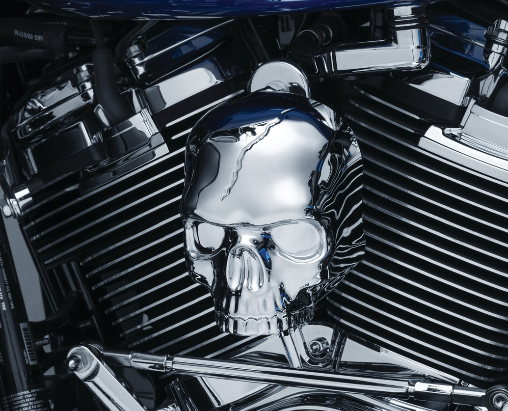 Hupenabdeckung Adler Kopf Chrom Eagle Horn Cover für Harley Davidson Custombikes 