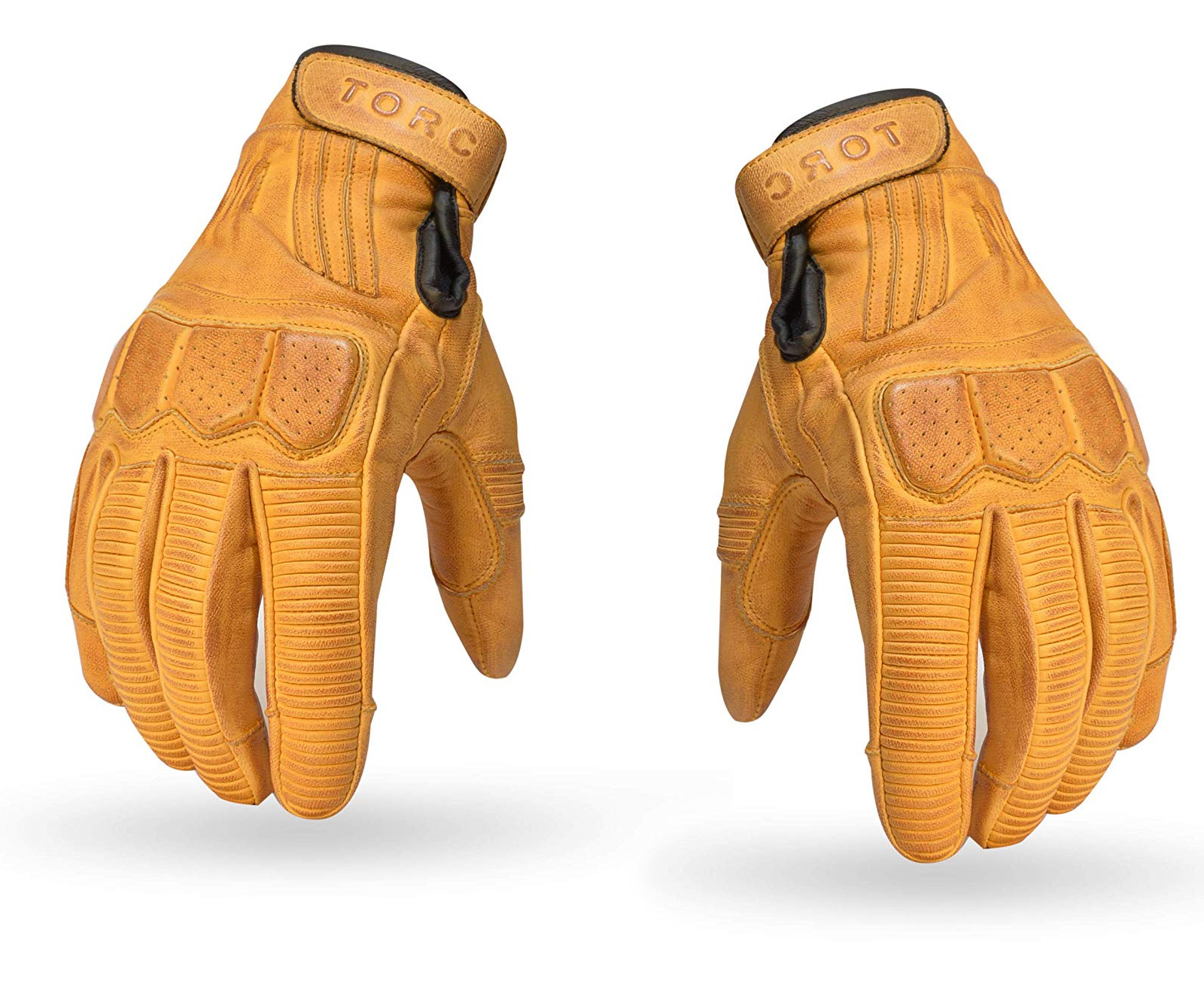 TORC Premium Leather Retro Motorcycle Mid Length Gloves XS Fullerton 3XL
