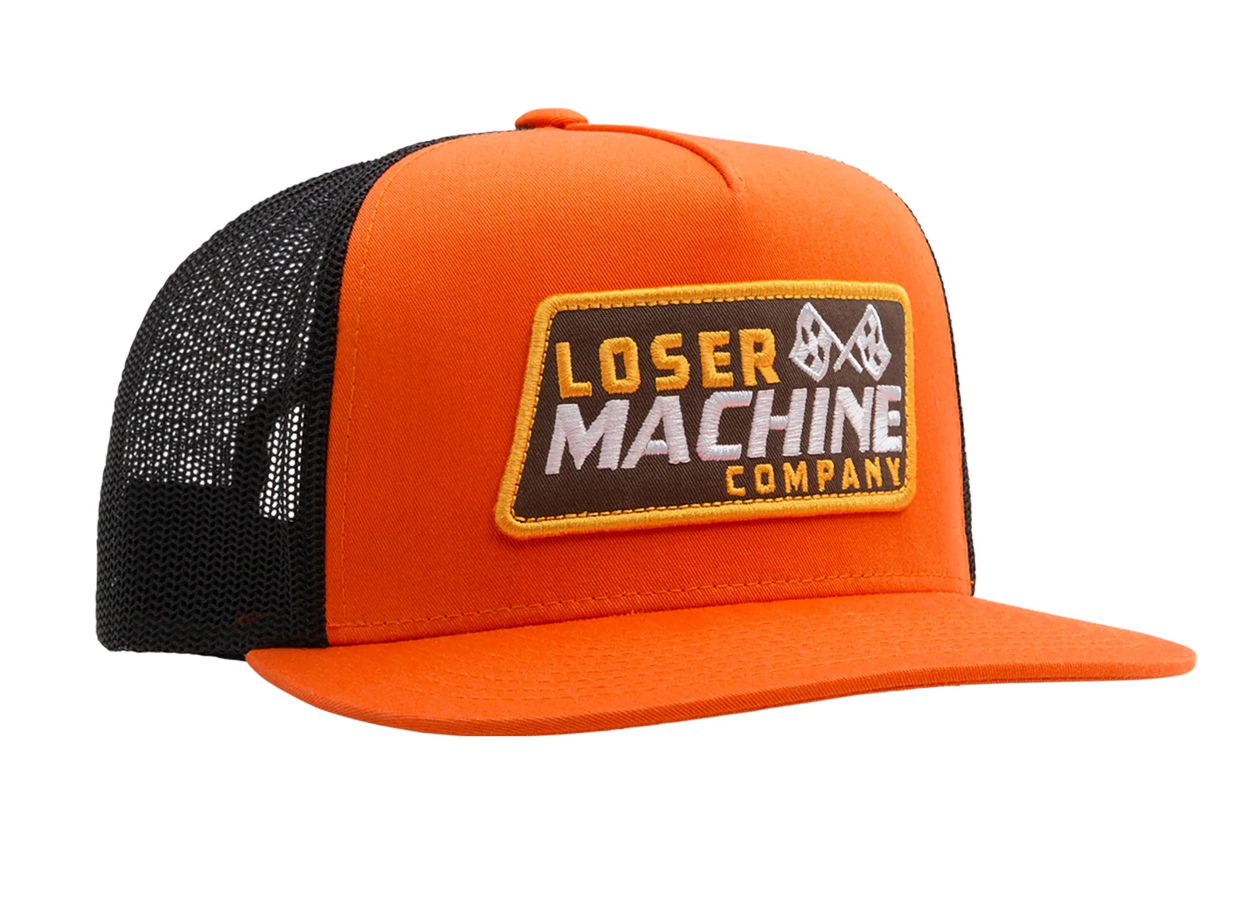 Loser Machine Finish Line Trucker Cap Orange/Black | Thunderbike Shop
