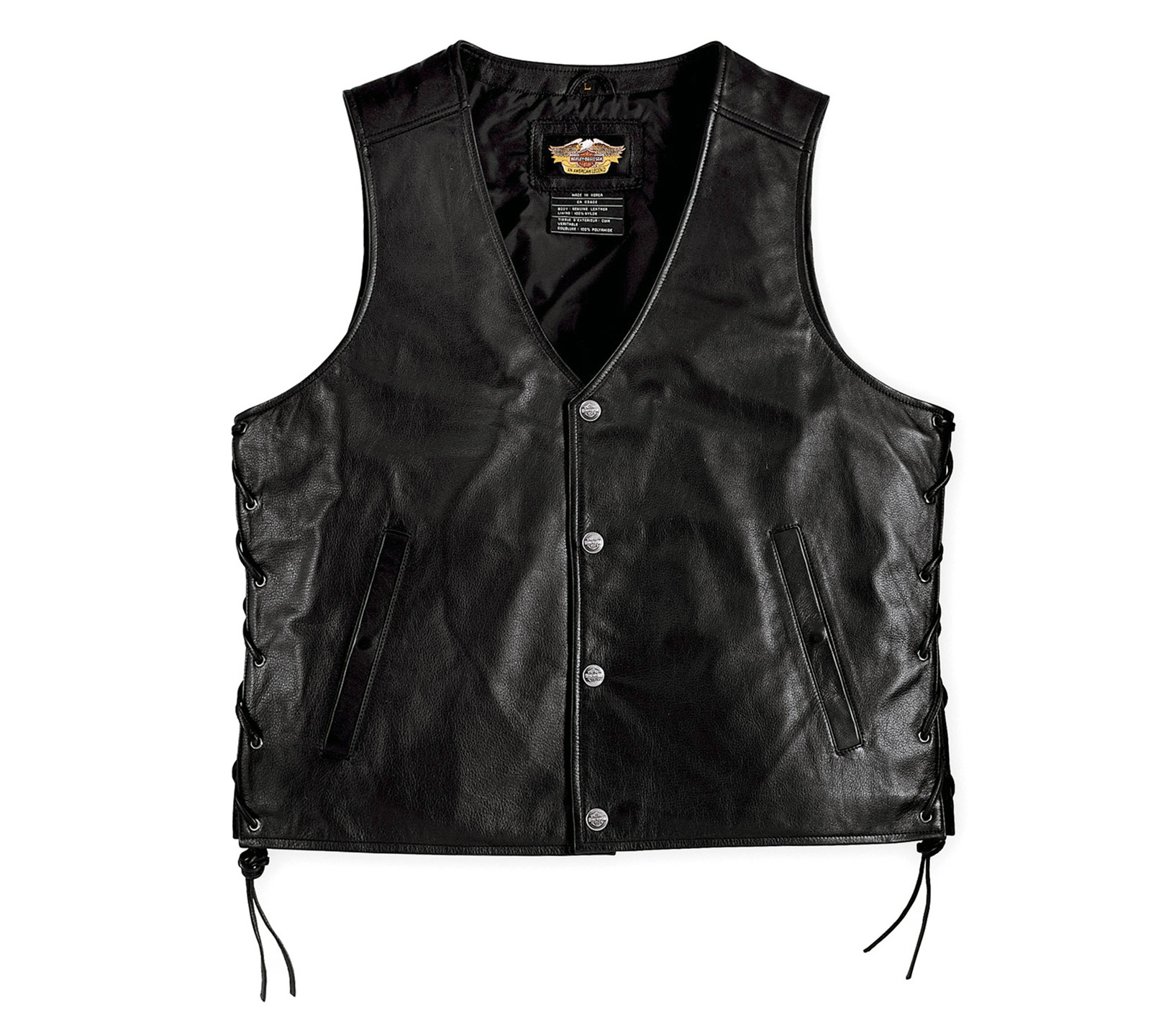 98103-02VM/000M Harley-Davidson Pathway Leather Vest M at Thunderbike Shop