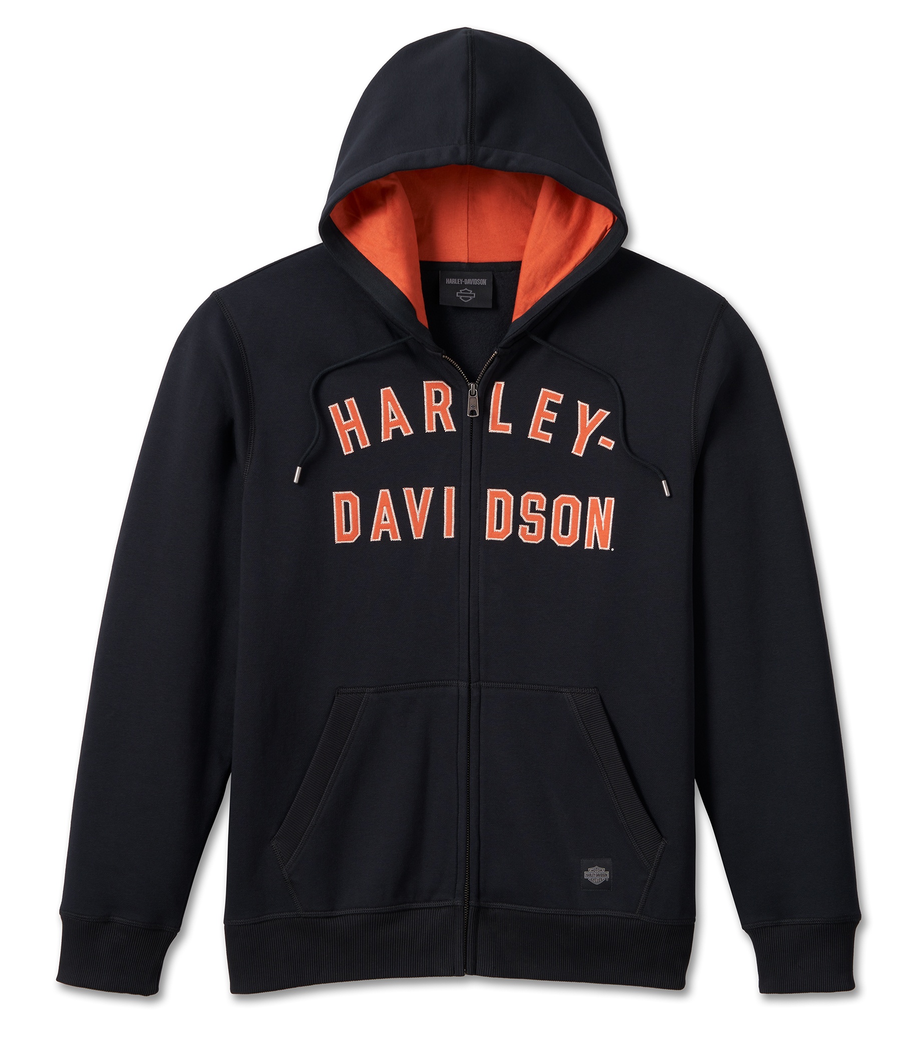 99000 23vm Harley Davidson Men´s Zip Hoodie Iron Bond Black At Thunderbike Shop 2329