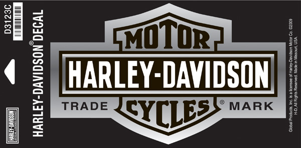  Harley  Davidson  Decal Long Bar Shield chrome medium 