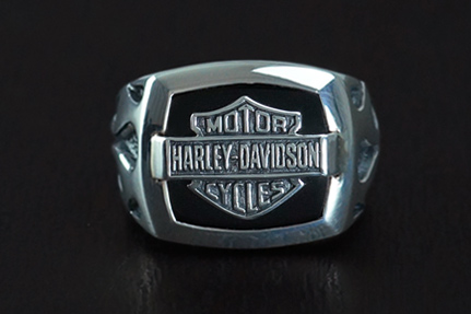  Harley  Davidson  Ring Silver with Onyx at Thunderbike Shop