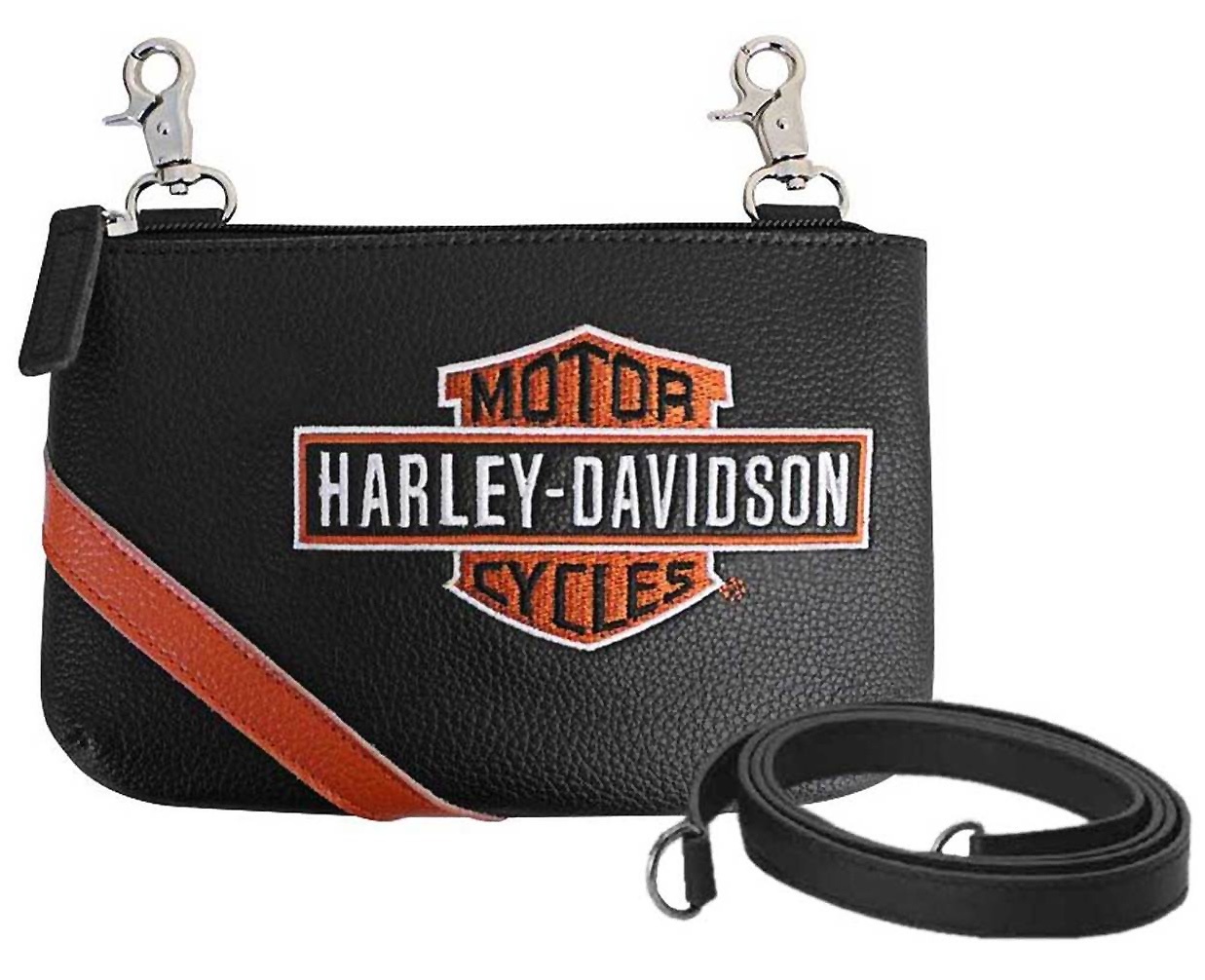 Harley Davidson Hand Bag Vintage Bar Shield Black Orange At Thunderbike Shop
