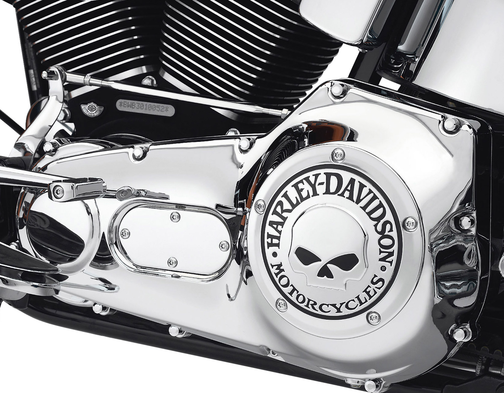 Harley 25441-04A Dyna Softail Derby Cover Accesso Frizione Willie G Skull Orig 