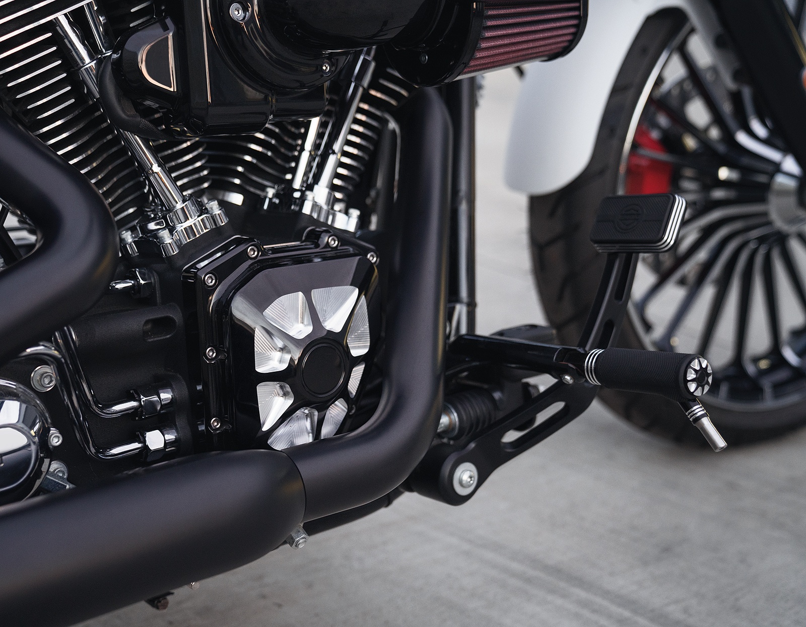 cnc Motorrad Bremspedal pad Fußrasten Halterung für Harley schwarz