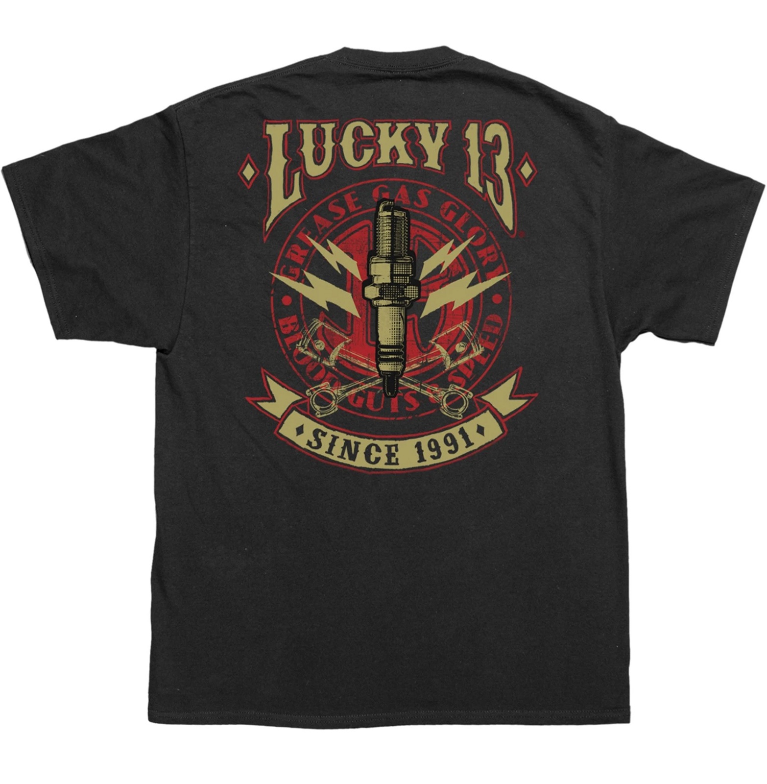 Lucky 13 Amped T-Shirt Black | Thunderbike Shop