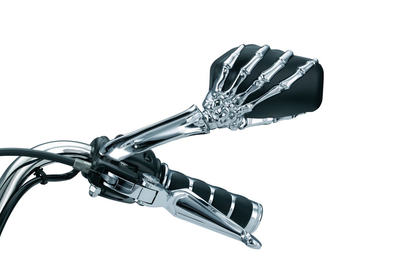 Spiegel Skelett Hand für Harley Breakout/ FXSB/ 144 schwarz-chrom 