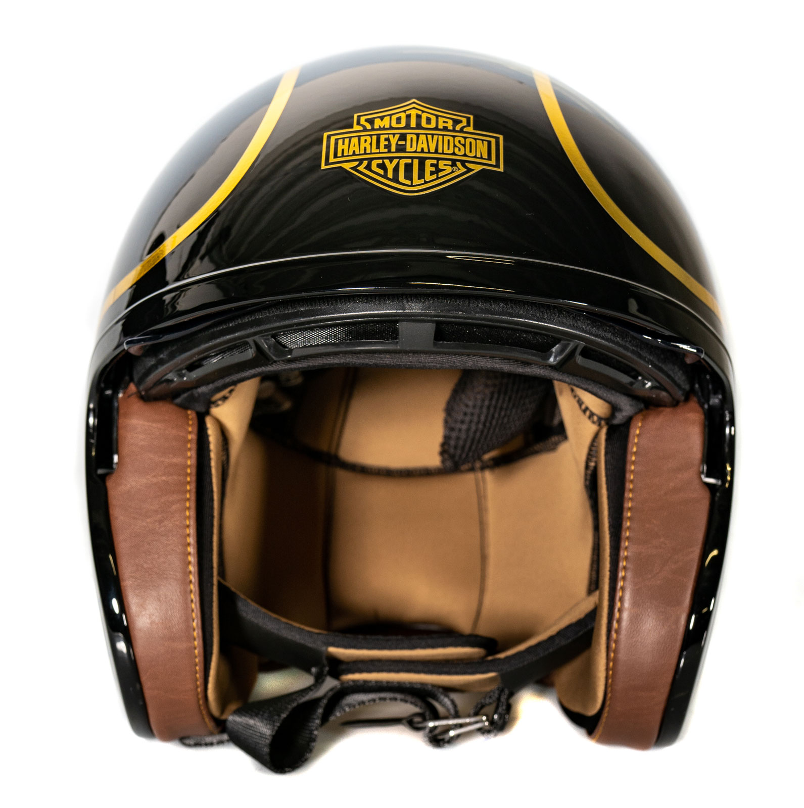 98174 20ex Harley Davidson Helmet M06 Boogie 3 4 Black Gold At Thunderbike Shop