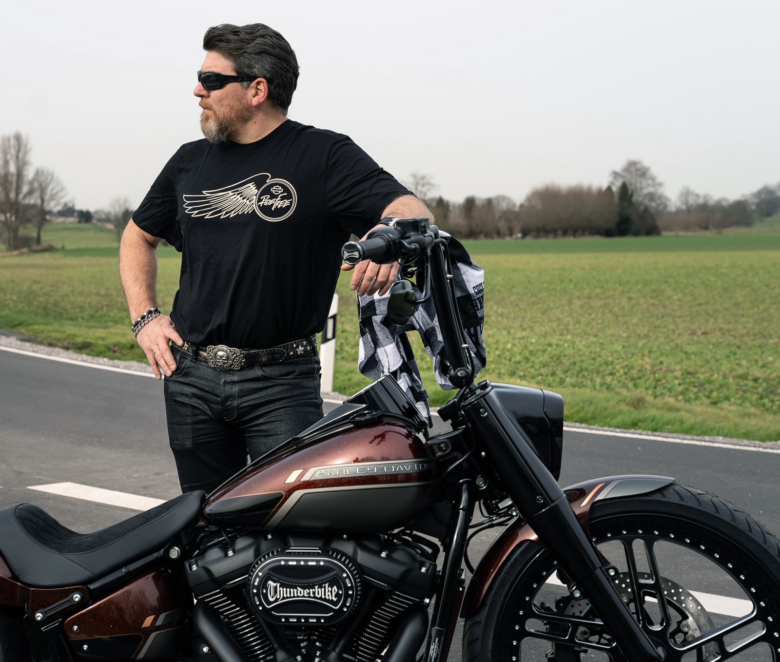 99024 20vm Harley Davidson T Shirt Ride Free Black At Thunderbike Shop