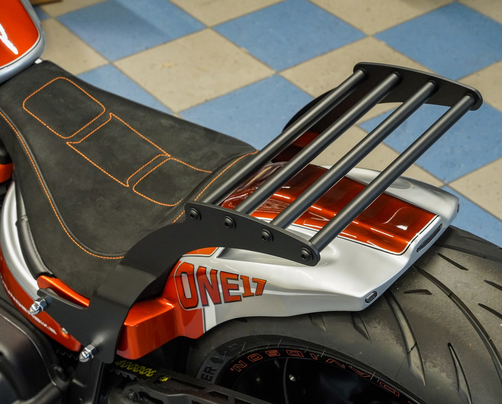 Custom Luggage Rack for FLFB/S, FXBR/S & FXDR with GP-Style Fender at Thunderbike Shop