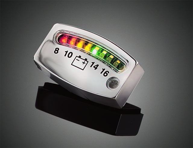 Küryakyn LED Batterieanzeige mit Indikatorenlicht, Chrom für Universal 12V  Anwendungen im Thunderbike Shop