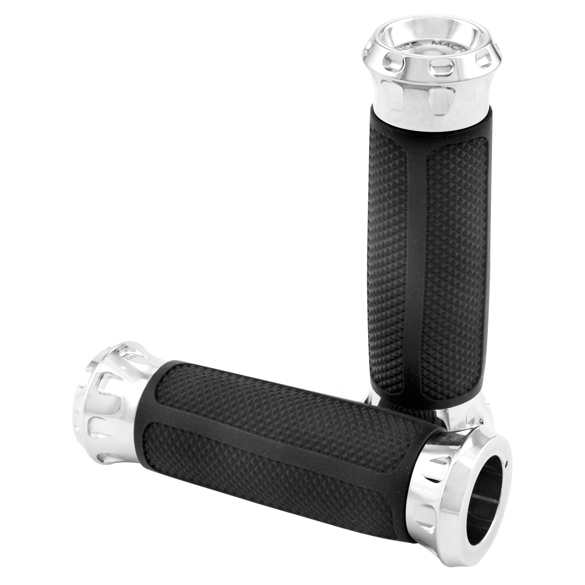 0063-2081-CH PM Overdrive Grips chrome for H-D Cable Throttle