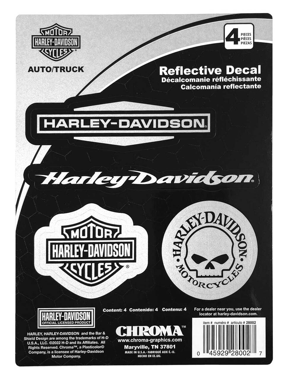 Harley-Davidson Decal Set Chroma Reflective at Thunderbike Shop