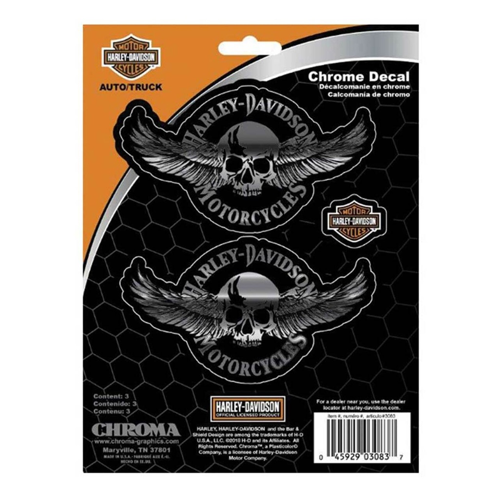 Harley-Davidson Aufkleber Skull mit Wings Classic im Thunderbike Shop