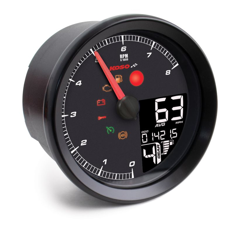 Koso HD-01-04 Speedo/Tacho Black Ring for Sportster XL 14-20, 12-17 Dyna,  Softail 11-later at Thunderbike Shop