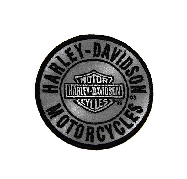 Harley-Davidson Aufnäher Reflective Round schwarz/grau im