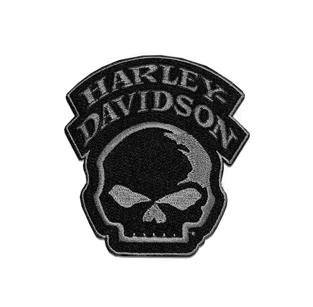 Harley-Davidson Aufnäher Willie G Skull black grey at Thunderbike Shop