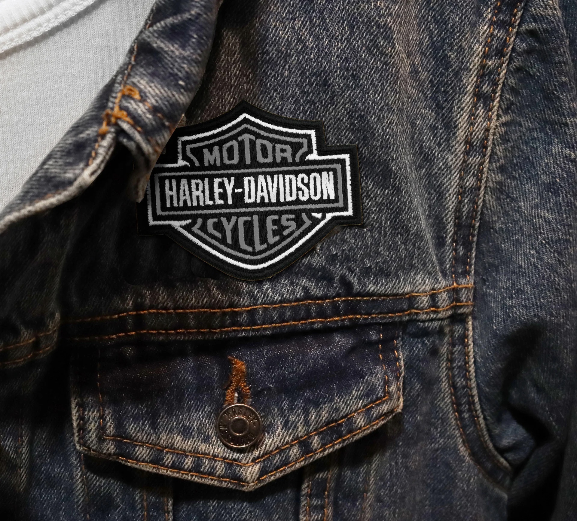 Harley-Davidson Patch Bar & Shield grey at Thunderbike Shop
